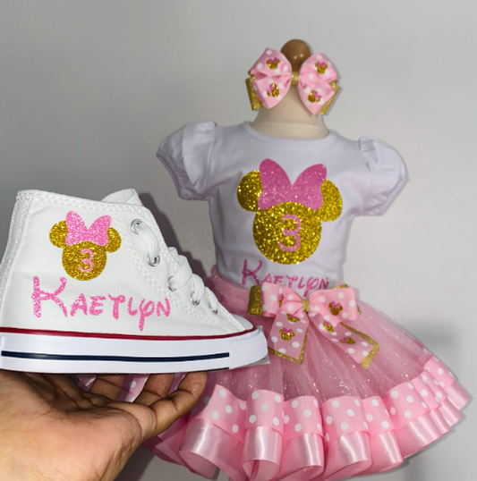 Gold and Pink Minnie Tutu Outfit